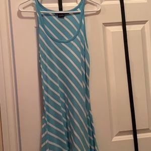 Sleeveless Blue and White Maxi Dress